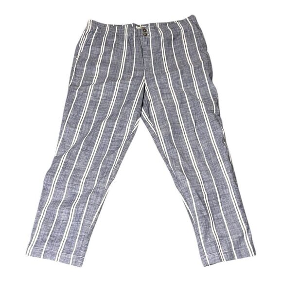 Marine Layer Women’s Elle Relaxed Crop Pant size XL Skipper Blue Stripe - Picture 5 of 7